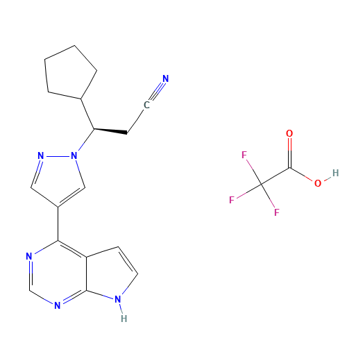 (3R)-3-cyclopentyl-3-[4-(7H-pyrrolo[2,3-d]pyrimidin-4-yl)pyrazol-1-yl]propanenitrile;2,2,2-trifluoroacetic acid (CAS: 941678-50-8) - Related Chemical Product
