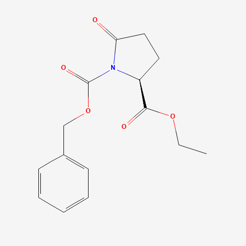 1-O-benzyl 2-O-ethyl (2S)-5-oxopyrrolidine-1,2-dicarboxylate (CAS: 270065-52-6) - Chemical Structure and Molecular Formula 