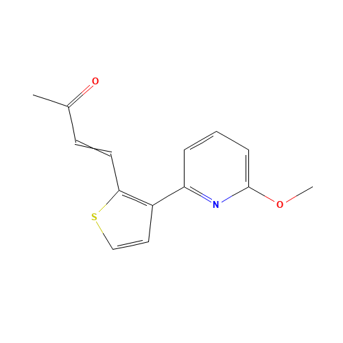 (E)-4-[3-(6-methoxypyridin-2-yl)thiophen-2-yl]but-3-en-2-one (CAS: 1177369-18-4) - Chemical Structure and Molecular Formula 
