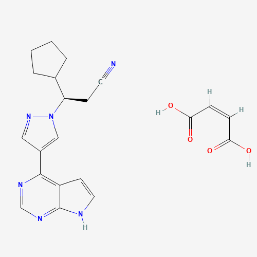 (Z)-but-2-enedioic acid;(3R)-3-cyclopentyl-3-[4-(7H-pyrrolo[2,3-d]pyrimidin-4-yl)pyrazol-1-yl]propanenitrile (CAS: 1092939-15-5) - Chemical Structure and Molecular Formula 