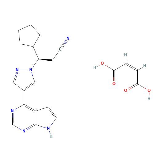 (Z)-but-2-enedioic acid;(3R)-3-cyclopentyl-3-[4-(7H-pyrrolo[2,3-d]pyrimidin-4-yl)pyrazol-1-yl]propanenitrile (CAS: 1092939-15-5) - Related Chemical Product