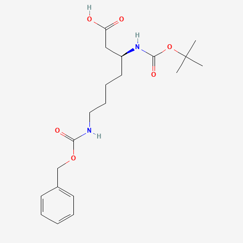 (3S)-3-[(2-methylpropan-2-yl)oxycarbonylamino]-7-(phenylmethoxycarbonylamino)heptanoic acid (CAS: 346694-77-7) - Related Chemical Product