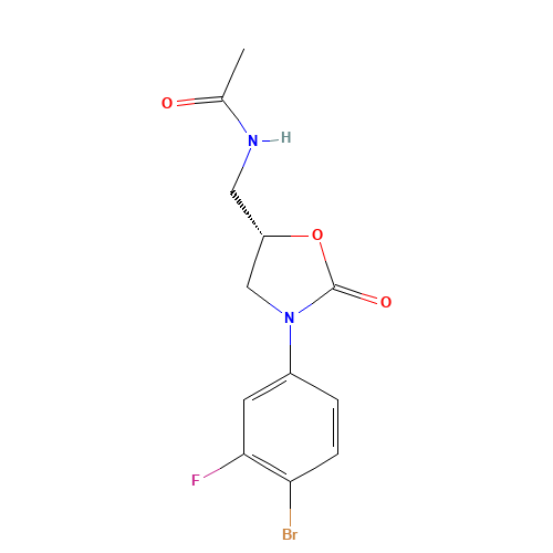 N-[[(5S)-3-(4-bromo-3-fluorophenyl)-2-oxo-1,3-oxazolidin-5-yl]methyl]acetamide (CAS: 856677-05-9) - Related Chemical Product