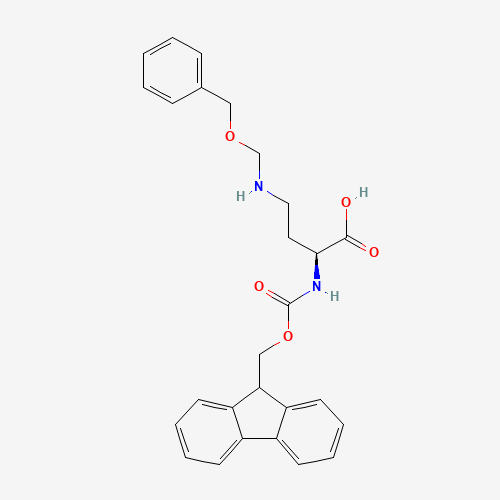 (2S)-2-(9H-fluoren-9-ylmethoxycarbonylamino)-4-(phenylmethoxymethylamino)butanoic acid (CAS: 252049-08-4) - Chemical Structure and Molecular Formula 