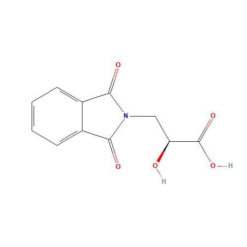 (2S)-3-(1,3-dioxoisoindol-2-yl)-2-hydroxypropanoic acid (CAS: 133319-36-5) - Chemical Structure and Molecular Formula 