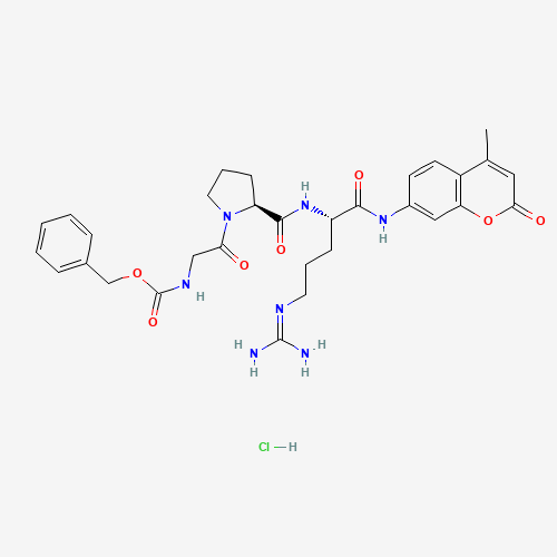 benzyl N-[2-[(2S)-2-[[(2S)-5-(diaminomethylideneamino)-1-[(4-methyl-2-oxochromen-7-yl)amino]-1-oxopentan-2-yl]carbamoyl]pyrrolidin-1-yl]-2-oxoethyl]carbamate;hydrochloride (CAS: 201928-42-9) - Related Chemical Product