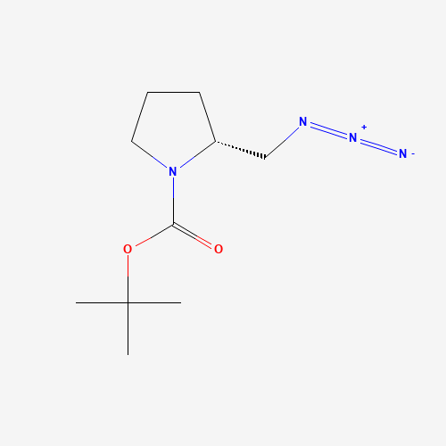 tert-butyl (2R)-2-(azidomethyl)pyrrolidine-1-carboxylate (CAS: 259537-91-2) - Chemical Structure and Molecular Formula 