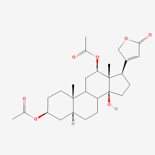 [(3S,5R,8R,9S,10S,12R,13S,14S,17R)-12-acetyloxy-14-hydroxy-10,13-dimethyl-17-(5-oxo-2H-furan-3-yl)-1,2,3,4,5,6,7,8,9,11,12,15,16,17-tetradecahydrocyclopenta[a]phenanthren-3-yl] acetate (CAS: 6078-59-7) - Related Chemical Product