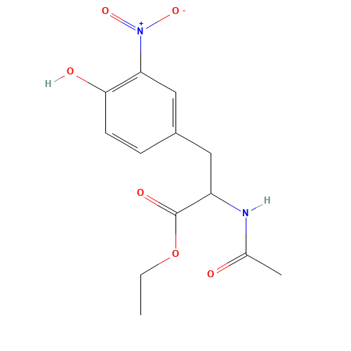 ethyl (2S)-2-acetamido-3-(4-hydroxy-3-nitrophenyl)propanoate (CAS: 40642-95-3) - Chemical Structure and Molecular Formula 
