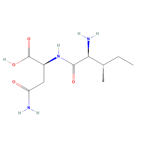 (2S)-4-amino-2-[[(2S,3S)-2-amino-3-methylpentanoyl]amino]-4-oxobutanoic acid (CAS: 59652-59-4) - Chemical Structure and Molecular Formula 