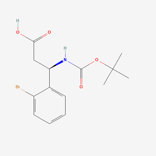 (3R)-3-(2-bromophenyl)-3-[(2-methylpropan-2-yl)oxycarbonylamino]propanoic acid (CAS: 500789-07-1) - Related Chemical Product