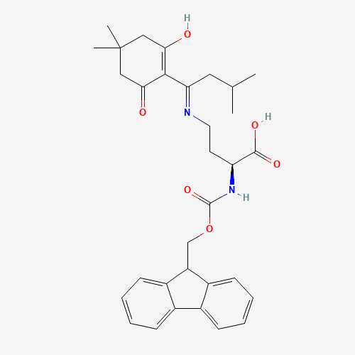 (2S)-4-[[1-(4,4-dimethyl-2,6-dioxocyclohexylidene)-3-methylbutyl]amino]-2-(9H-fluoren-9-ylmethoxycarbonylamino)butanoic acid (CAS: 607366-21-2) - Related Chemical Product