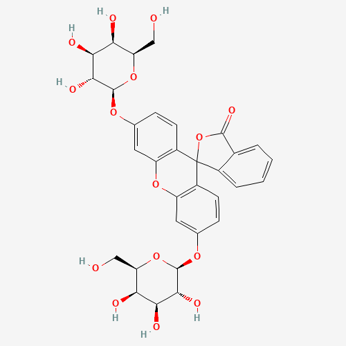 3',6'-bis[[(2S,3R,4S,5R,6R)-3,4,5-trihydroxy-6-(hydroxymethyl)oxan-2-yl]oxy]spiro[2-benzofuran-3,9'-xanthene]-1-one (CAS: 17817-20-8) - Related Chemical Product
