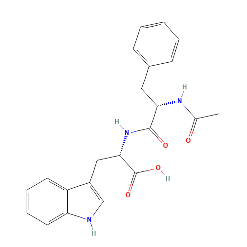 (2S)-2-[[(2S)-2-acetamido-3-phenylpropanoyl]amino]-3-(1H-indol-3-yl)propanoic acid (CAS: 19240-41-6) - Chemical Structure and Molecular Formula 