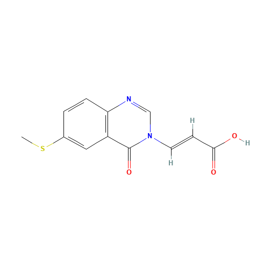 (E)-3-(6-methylsulfanyl-4-oxoquinazolin-3-yl)prop-2-enoic acid (CAS: 78299-53-3) - Chemical Structure and Molecular Formula 