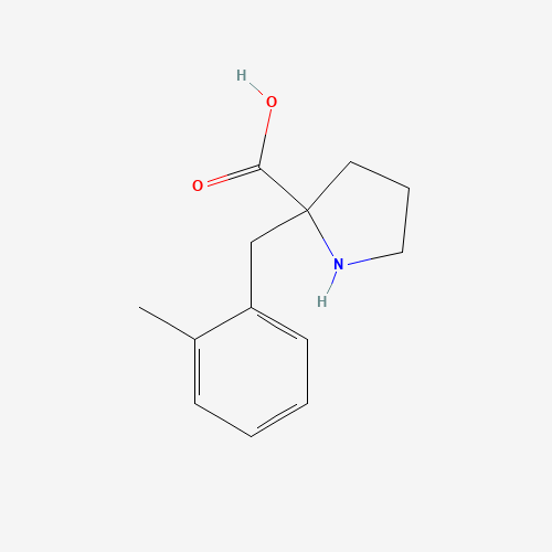 (2S)-2-[(2-methylphenyl)methyl]pyrrolidine-2-carboxylic acid (CAS: 1049981-04-5) - Chemical Structure and Molecular Formula 