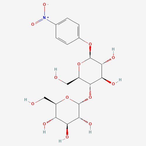 (2R,3R,4S,5S,6R)-2-[(2R,3S,4R,5R,6S)-4,5-dihydroxy-2-(hydroxymethyl)-6-(4-nitrophenoxy)oxan-3-yl]oxy-6-(hydroxymethyl)oxane-3,4,5-triol (CAS: 56846-39-0) - Chemical Structure and Molecular Formula 