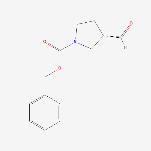 benzyl (3S)-3-formylpyrrolidine-1-carboxylate (CAS: 1212307-91-9) - Chemical Structure and Molecular Formula 
