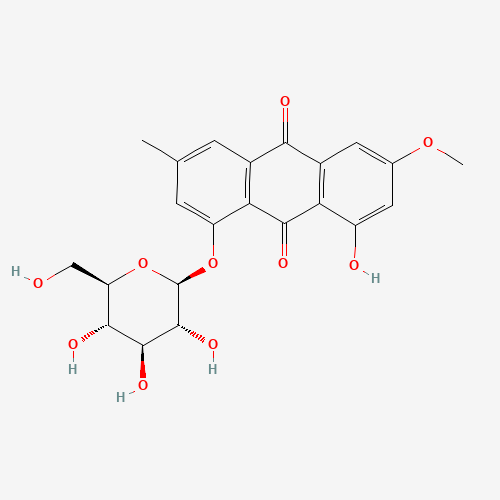 1-hydroxy-3-methoxy-6-methyl-8-[(2S,3R,4S,5S,6R)-3,4,5-trihydroxy-6-(hydroxymethyl)oxan-2-yl]oxyanthracene-9,10-dione (CAS: 26296-54-8) - Related Chemical Product