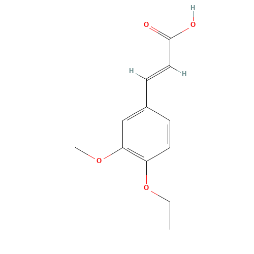 (E)-3-(4-ethoxy-3-methoxyphenyl)prop-2-enoic acid (CAS: 58168-81-3) - Chemical Structure and Molecular Formula 