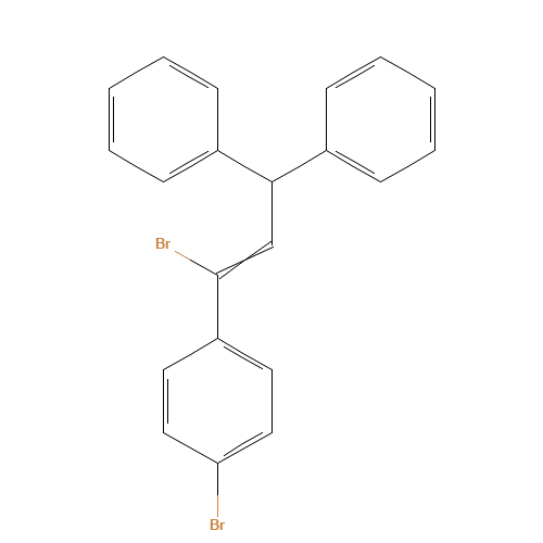 1-bromo-4-[(E)-1-bromo-3,3-diphenylprop-1-enyl]benzene (CAS: 1215280-98-0) - Chemical Structure and Molecular Formula 