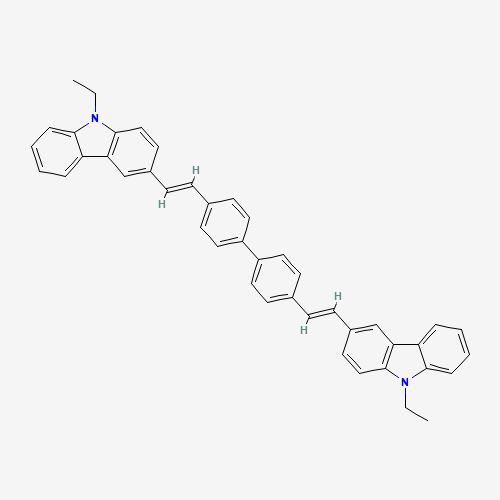 9-ethyl-3-[(E)-2-[4-[4-[(E)-2-(9-ethylcarbazol-3-yl)ethenyl]phenyl]phenyl]ethenyl]carbazole (CAS: 475480-90-1) - Related Chemical Product