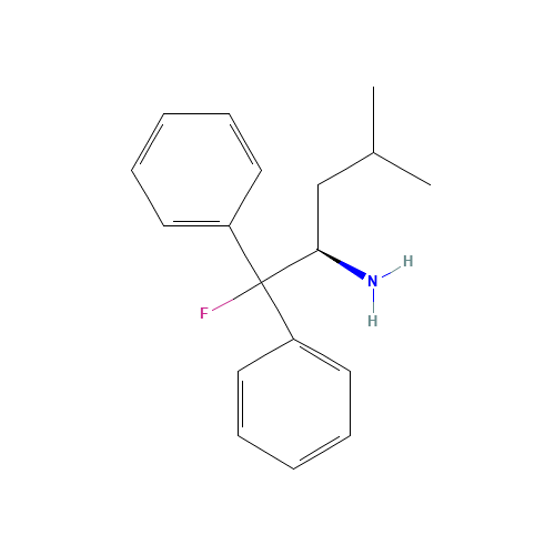 (2R)-1-fluoro-4-methyl-1,1-diphenylpentan-2-amine (CAS: 352535-74-1) - Chemical Structure and Molecular Formula 