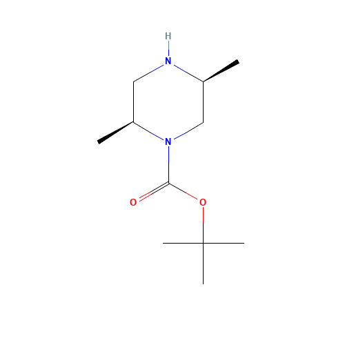 tert-butyl (2S,5S)-2,5-dimethylpiperazine-1-carboxylate (CAS: 1238951-37-5) - Chemical Structure and Molecular Formula 