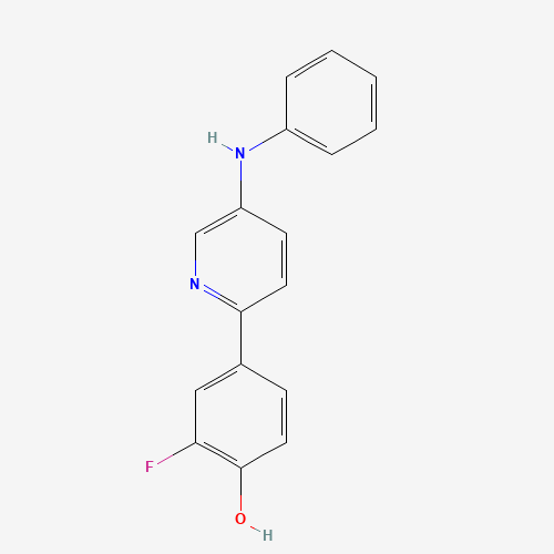 (4E)-4-(5-anilino-1H-pyridin-2-ylidene)-2-fluorocyclohexa-2,5-dien-1-one (CAS: 960300-07-6) - Chemical Structure and Molecular Formula 