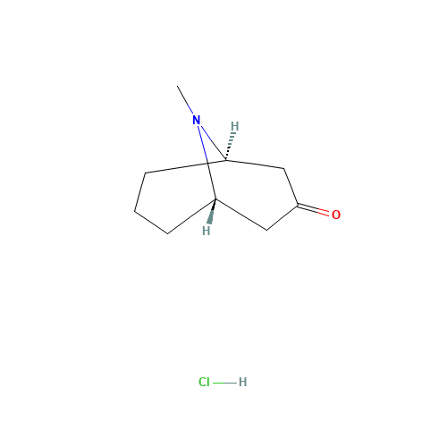 (1R,5S)-9-methyl-9-azabicyclo[3.3.1]nonan-3-one;hydrochloride (CAS: 6164-62-1) - Chemical Structure and Molecular Formula 