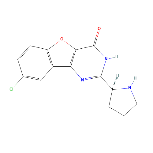 8-chloro-2-[(2S)-pyrrolidin-2-yl]-1H-[1]benzofuro[3,2-d]pyrimidin-4-one (CAS: 1169558-38-6) - Chemical Structure and Molecular Formula 