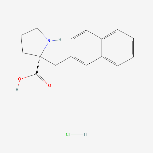 (2R)-2-(naphthalen-2-ylmethyl)pyrrolidine-2-carboxylic acid;hydrochloride (CAS: 679796-42-0) - Chemical Structure and Molecular Formula 