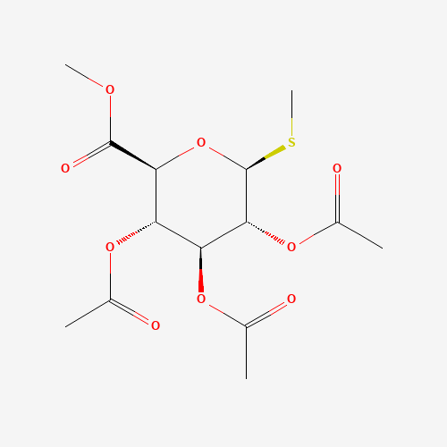 methyl (2S,3S,4S,5R,6S)-3,4,5-triacetyloxy-6-methylsulfanyloxane-2-carboxylate (CAS: 29587-10-8) - Chemical Structure and Molecular Formula 