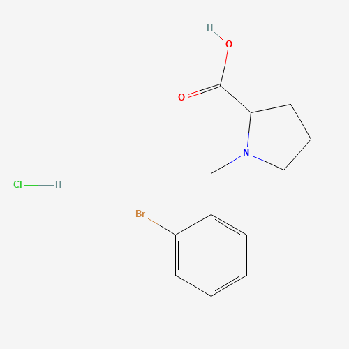 (2S)-1-[(2-bromophenyl)methyl]pyrrolidine-2-carboxylic acid;hydrochloride (CAS: 503035-34-5) - Chemical Structure and Molecular Formula 