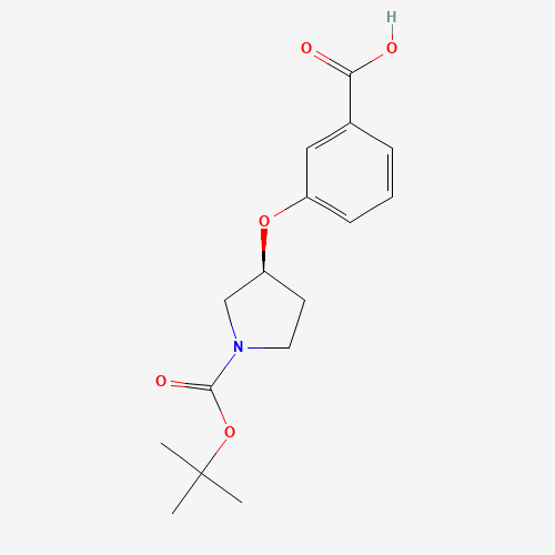 3-[(3S)-1-[(2-methylpropan-2-yl)oxycarbonyl]pyrrolidin-3-yl]oxybenzoic acid (CAS: 222987-13-5) - Related Chemical Product