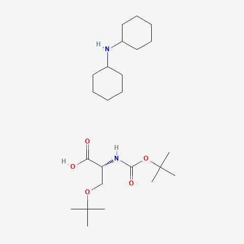 N-cyclohexylcyclohexanamine;(2R)-3-[(2-methylpropan-2-yl)oxy]-2-[(2-methylpropan-2-yl)oxycarbonylamino]propanoic acid (CAS: 248921-67-7) - Chemical Structure and Molecular Formula 