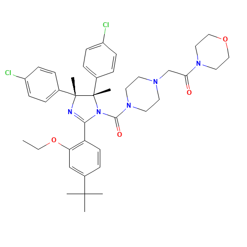 2-[4-[(4R,5S)-2-(4-tert-butyl-2-ethoxyphenyl)-4,5-bis(4-chlorophenyl)-4,5-dimethylimidazole-1-carbonyl]piperazin-1-yl]-1-morpholin-4-ylethanone (CAS: 939983-14-9) - Related Chemical Product