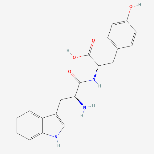 (2S)-2-[[(2S)-2-amino-3-(1H-indol-3-yl)propanoyl]amino]-3-(4-hydroxyphenyl)propanoic acid (CAS: 19653-76-0) - Chemical Structure and Molecular Formula 