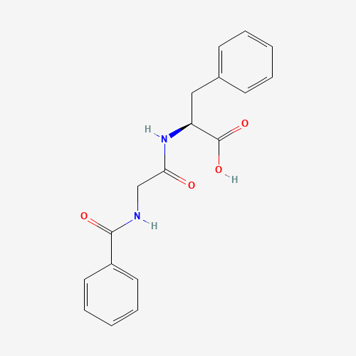 (2S)-2-[(2-benzamidoacetyl)amino]-3-phenylpropanoic acid (CAS: 744-59-2) - Chemical Structure and Molecular Formula 