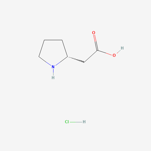 2-[(2R)-pyrrolidin-2-yl]acetic acid;hydrochloride (CAS: 439918-59-9) - Chemical Structure and Molecular Formula 