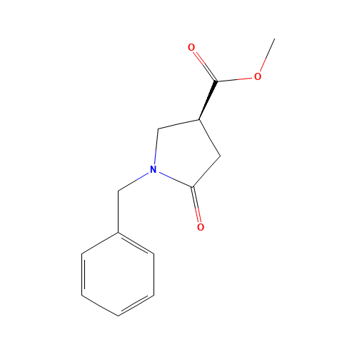 methyl (3S)-1-benzyl-5-oxopyrrolidine-3-carboxylate (CAS: 428518-44-9) - Chemical Structure and Molecular Formula 