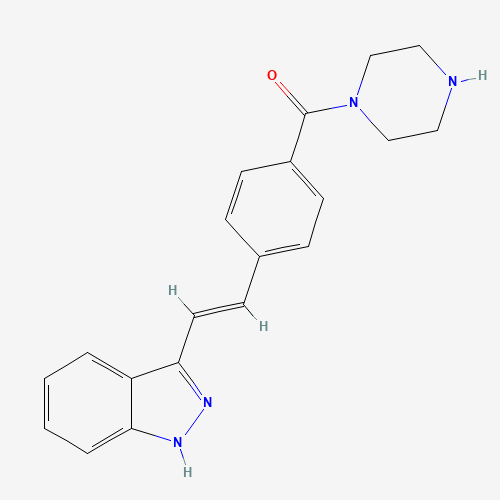 [4-[(E)-2-(1H-indazol-3-yl)ethenyl]phenyl]-piperazin-1-ylmethanone (CAS: 1000669-72-6) - Related Chemical Product