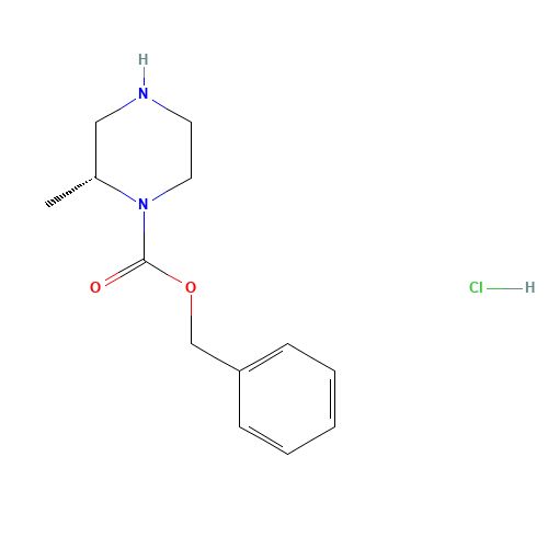 benzyl (2R)-2-methylpiperazine-1-carboxylate;hydrochloride (CAS: 1217848-48-0) - Chemical Structure and Molecular Formula 
