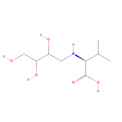 (2S)-3-methyl-2-(2,3,4-trihydroxybutylamino)butanoic acid (CAS: 183245-44-5) - Chemical Structure and Molecular Formula 