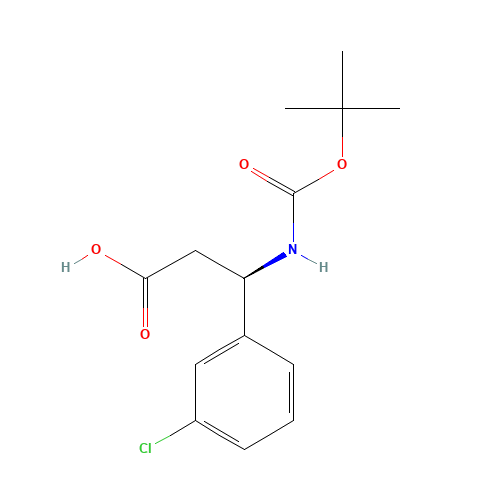 (3R)-3-(3-chlorophenyl)-3-[(2-methylpropan-2-yl)oxycarbonylamino]propanoic acid (CAS: 500789-06-0) - Related Chemical Product