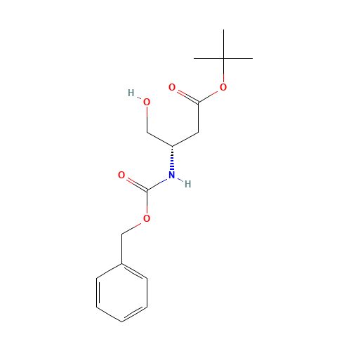 tert-butyl (3S)-4-hydroxy-3-(phenylmethoxycarbonylamino)butanoate (CAS: 146398-02-9) - Chemical Structure and Molecular Formula 