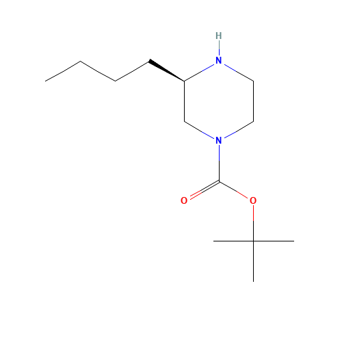 tert-butyl (3R)-3-butylpiperazine-1-carboxylate (CAS: 928025-59-6) - Chemical Structure and Molecular Formula 