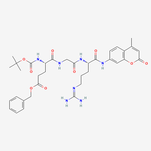 benzyl (4S)-5-[[2-[[(2S)-5-(diaminomethylideneamino)-1-[(4-methyl-2-oxochromen-7-yl)amino]-1-oxopentan-2-yl]amino]-2-oxoethyl]amino]-4-[(2-methylpropan-2-yl)oxycarbonylamino]-5-oxopentanoate;hydrochloride (CAS: 73554-94-6) - Related Chemical Product