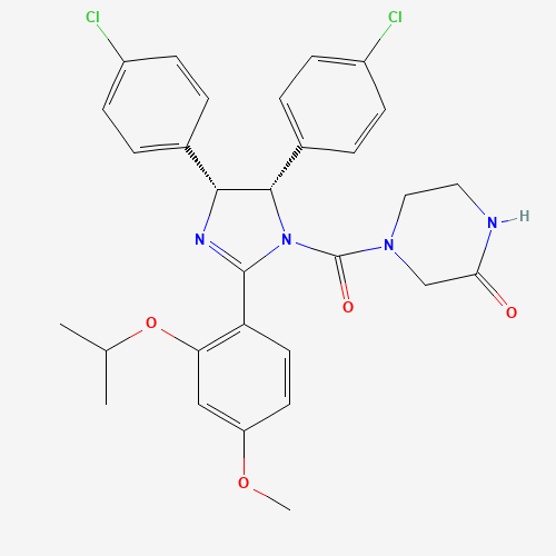 4-[(4R,5S)-4,5-bis(4-chlorophenyl)-2-(4-methoxy-2-propan-2-yloxyphenyl)-4,5-dihydroimidazole-1-carbonyl]piperazin-2-one (CAS: 675576-97-3) - Related Chemical Product