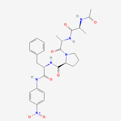 (2S)-1-[(2S)-2-[[(2S)-2-acetamidopropanoyl]amino]propanoyl]-N-[(2S)-1-(4-nitroanilino)-1-oxo-3-phenylpropan-2-yl]pyrrolidine-2-carboxamide (CAS: 70967-94-1) - Chemical Structure and Molecular Formula 
